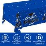 Blue-Themed Graduation Party Plastic Tablecloth