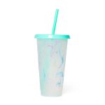 25Oz Color Changing Straw Cup For Iced Coffee & Cold Drinks
