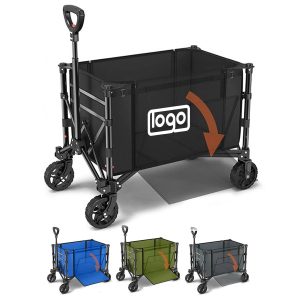 Heavy-Duty Foldable Camping Cart with Shopping Basket