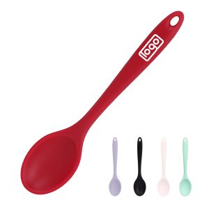 One-piece food-grade kitchen cooking silicone spoon