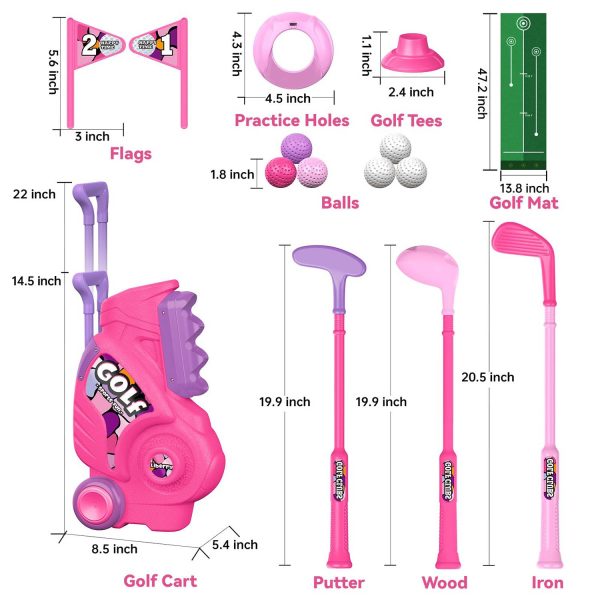 Fun Kids Golf Toy Set W/ Putting Mat