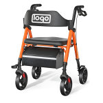 Folding Rollator Walker w/ Seat and Storage Bag