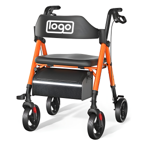 Folding Rollator Walker w/ Seat and Storage Bag