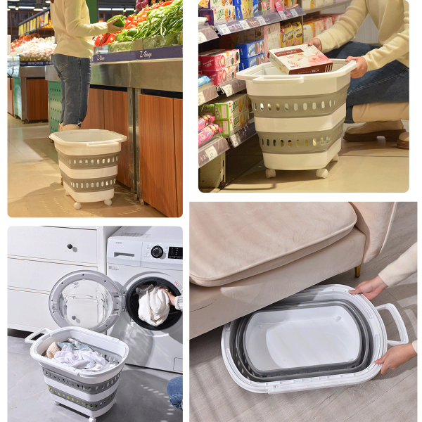 Foldable Wheeled Shopping Cart - Lightweight & Portable
