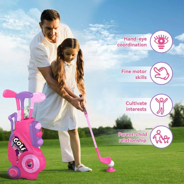 Fun Kids Golf Toy Set W/ Putting Mat
