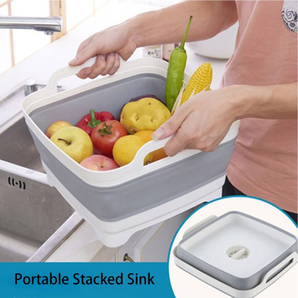 Folding Kitchen Sink Basket for Washing and Storage