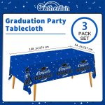 Blue-Themed Graduation Party Plastic Tablecloth