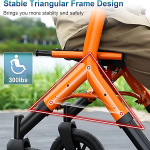Folding Rollator Walker w/ Seat and Storage Bag