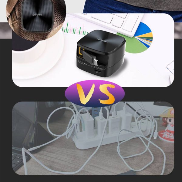 Travel Charger w/ Retractable Type C Cable