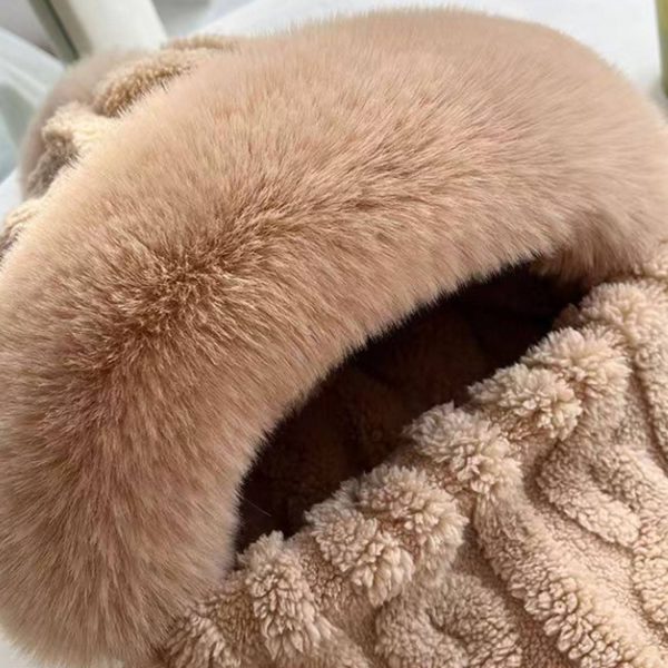 Windproof Plush Hat w/ Winter Neck Scarf Warmer