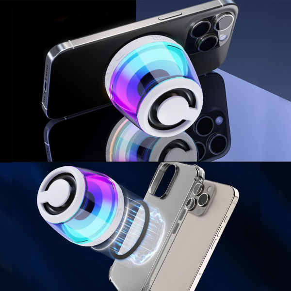 Portable Mini Bluetooth Speaker – Magnetic Base & RGB LED