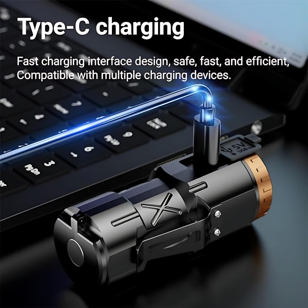 Outdoor Rechargeable Flashlight – Long-Range & Waterproof