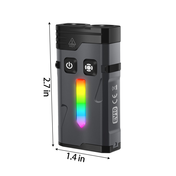 Mini USB Keychain Flashlight – High-Lumen Dual-Mode RGB