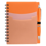 Tri-Pocket PP Coil Notebook with Satin Pen – Lined Pages