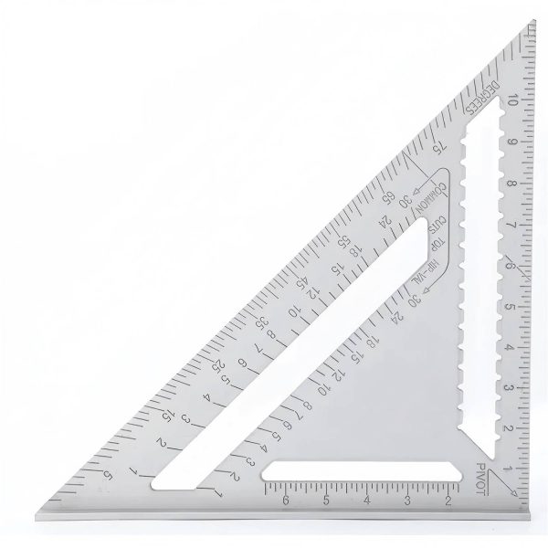 7 Inch Aluminum Triangle Ruler-Metric & Imperial Scale