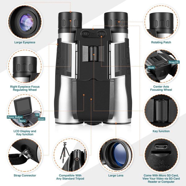 HD Multi-Function Outdoor Binoculars w/Night Vision & Camera