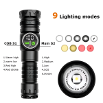 Adjustable Outdoor Aluminum Flashlight with Digital Display