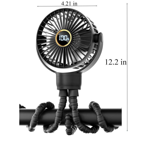 Octopus Mini Fan – Rechargeable with Digital Display