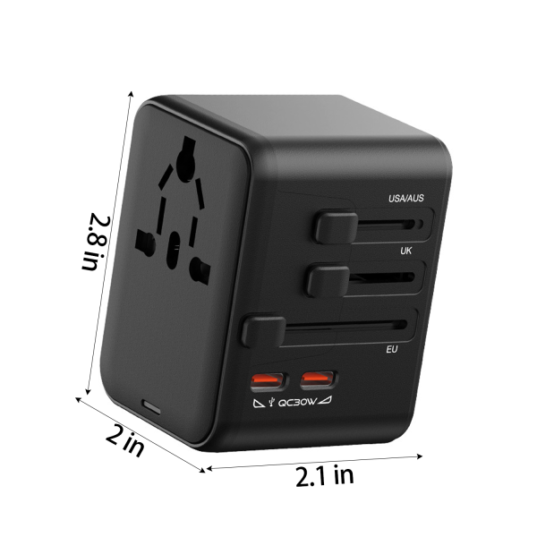 Universal GaN Fast Charging Travel Adapter–Worldwide Use