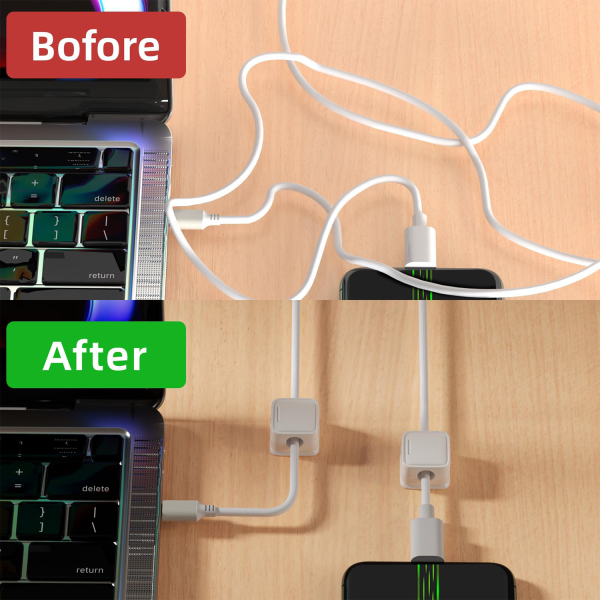 6PCS Magnetic Cable Clips – Desk & Phone Cord Organizer