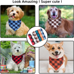 Plaid Polyester Dog Bandana — Large Bib Design for Pet