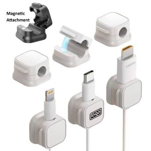 6PCS Magnetic Cable Clips – Desk & Phone Cord Organizer