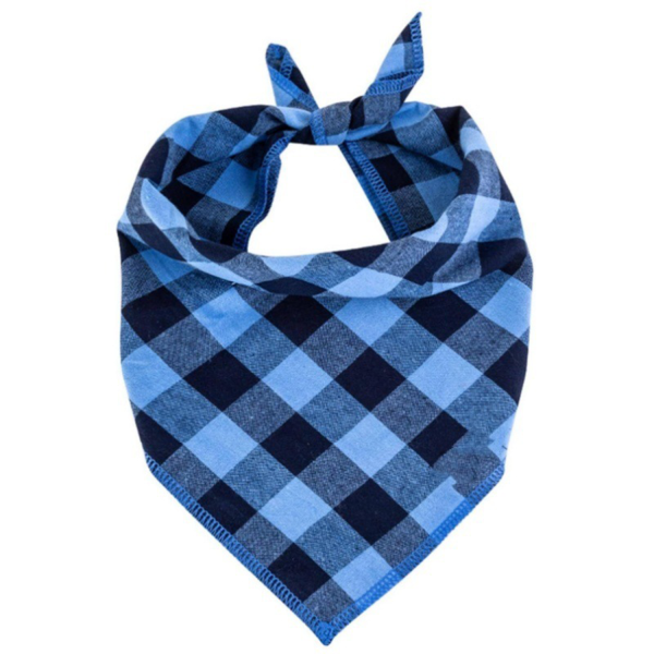 Plaid Polyester Dog Bandana — Large Bib Design for Pet
