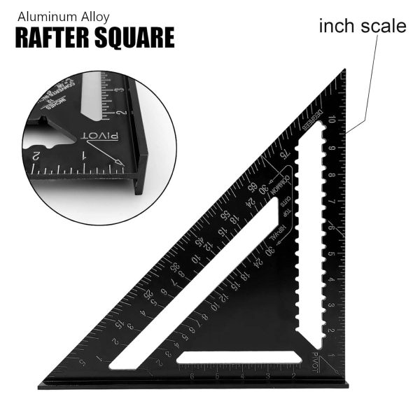 7 Inch Aluminum Triangle Ruler-Metric & Imperial Scale