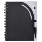 Tri-Pocket PP Coil Notebook with Satin Pen – Lined Pages