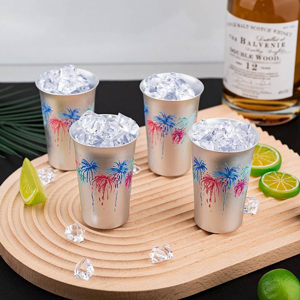 5oz Color-Changing Aluminum Cold Drink Cup – Firework Design