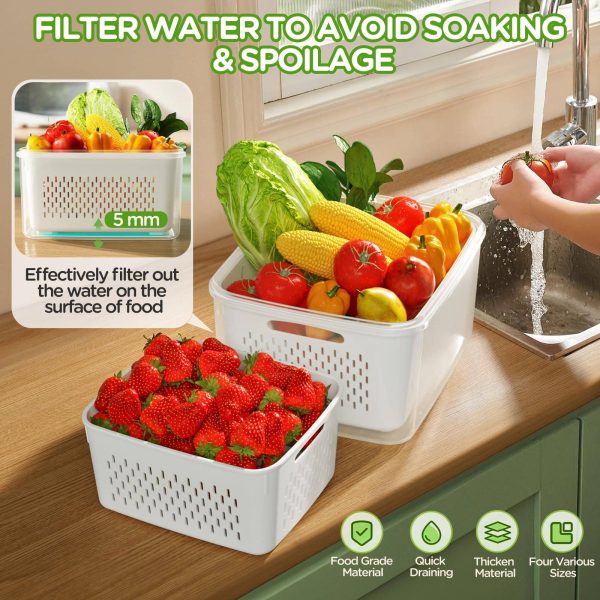 Portable Double-Layer Picnic Basket with Drain—Fridge Safe