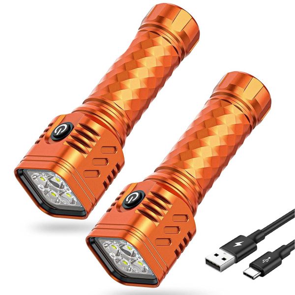 USB Rechargeable Aluminum Flashlight – 3 Modes & Safe