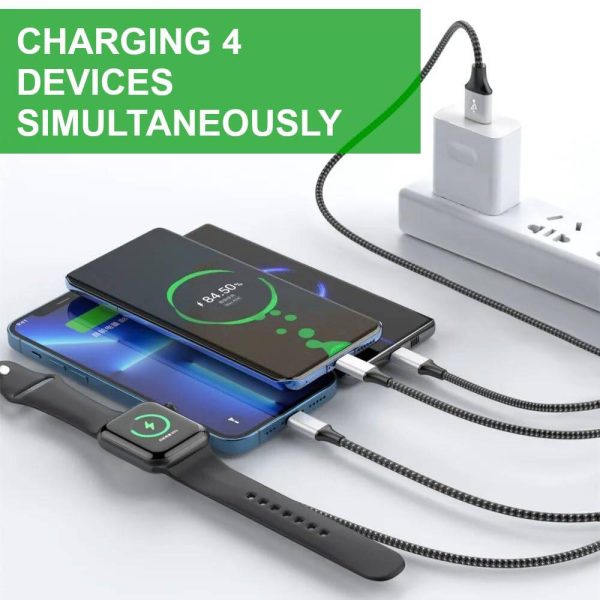 Magnetic 4-in-1 Charging Cable for Phone & Watch