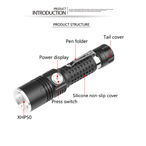 Multi-Function Zoom LED Flashlight – Compact & Rechargeable