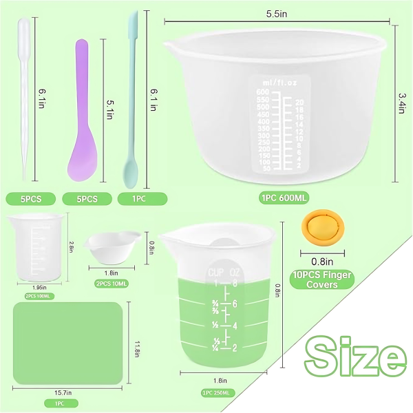 Easy-Clean Silicone Measuring Cup with Stirring Rod