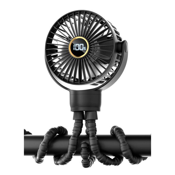 Octopus Mini Fan – Rechargeable with Digital Display