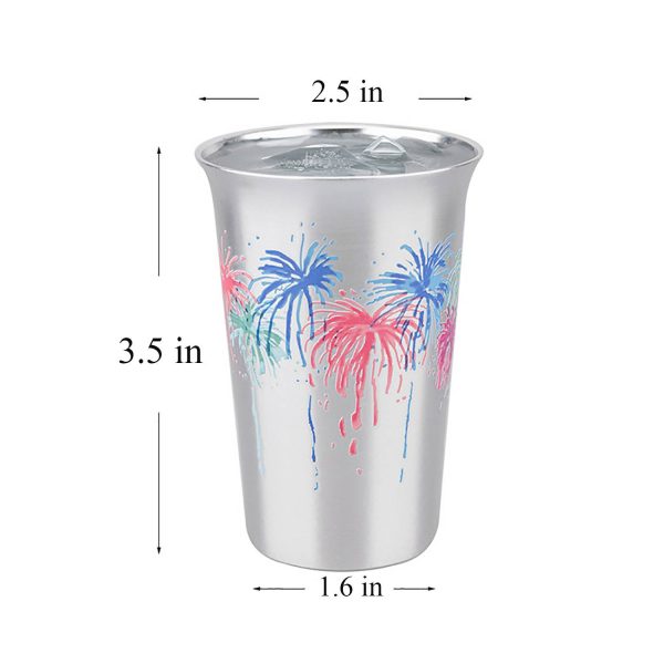 5oz Color-Changing Aluminum Cold Drink Cup – Firework Design