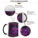 13oz Heat Sensitive Color Changing Ceramic Skull Design Mug