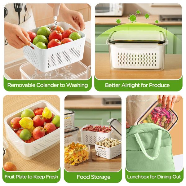 Portable Double-Layer Picnic Basket with Drain—Fridge Safe