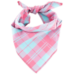 Plaid Polyester Dog Bandana — Large Bib Design for Pet
