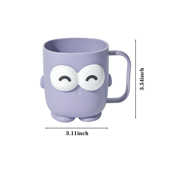 16oz Cute Big-eyed Household Mouthwash Cup with Handle