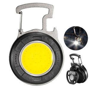 COB Rechargeable Keychain Flashlight with Bottle Opener