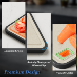 Food-Grade Wheat Stainless Steel Cutting Board—Antibacterial