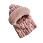 Windproof Plush Hat w/ Winter Neck Scarf Warmer