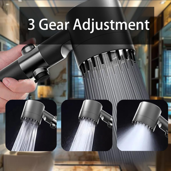 High Pressure Handheld Shower Head Kit w/ Wall Mount Bracket