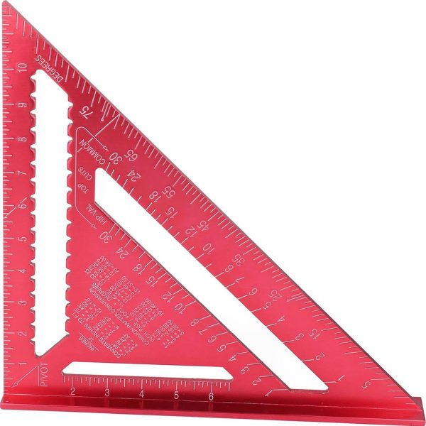 7 Inch Aluminum Triangle Ruler-Metric & Imperial Scale