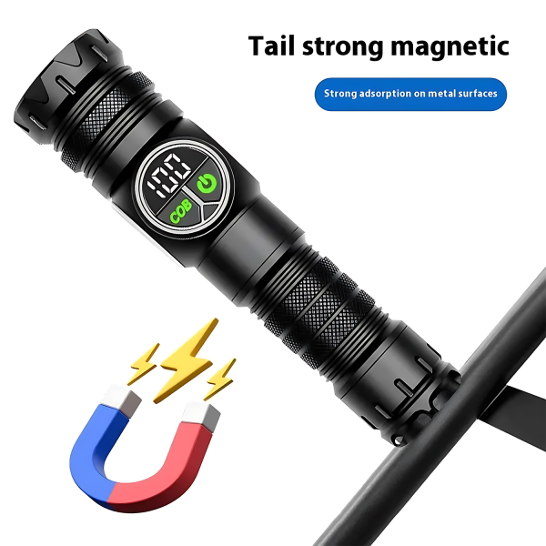 Adjustable Outdoor Aluminum Flashlight with Digital Display