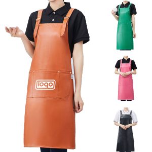 Waterproof PU Leather Kitchen Cooking Apron