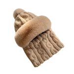 Windproof Plush Hat w/ Winter Neck Scarf Warmer