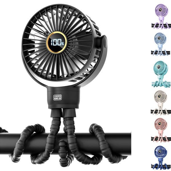 Octopus Mini Fan – Rechargeable with Digital Display